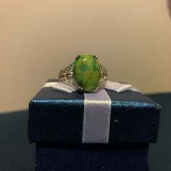 Karis 8.65 ctw Mojave Green Turquoise Ring - Picture 3 of 3